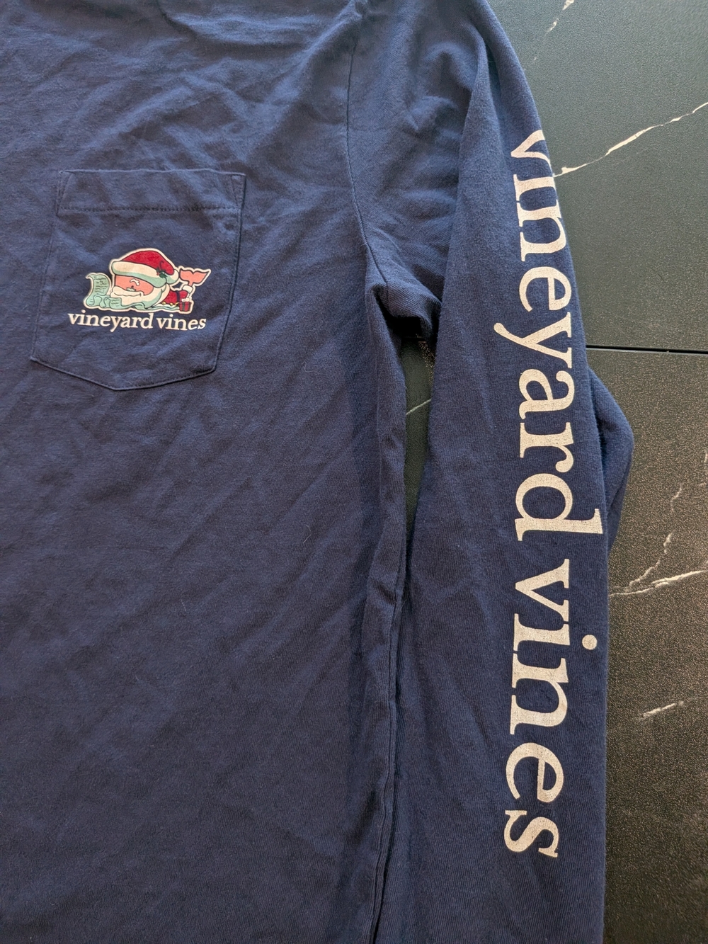 Vineyard Vines Men’s Navy Cotton Sweater - Christmas